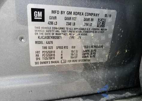 2019 Buick Encore Fwd Preferred из США, поврежденный, VIN KL4CJASB7KB920871